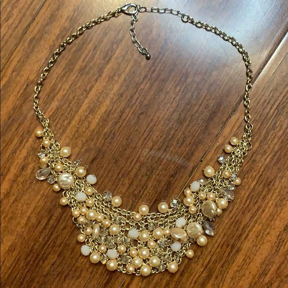 Saks Pearl Bib Necklace - Picture 2 of 2